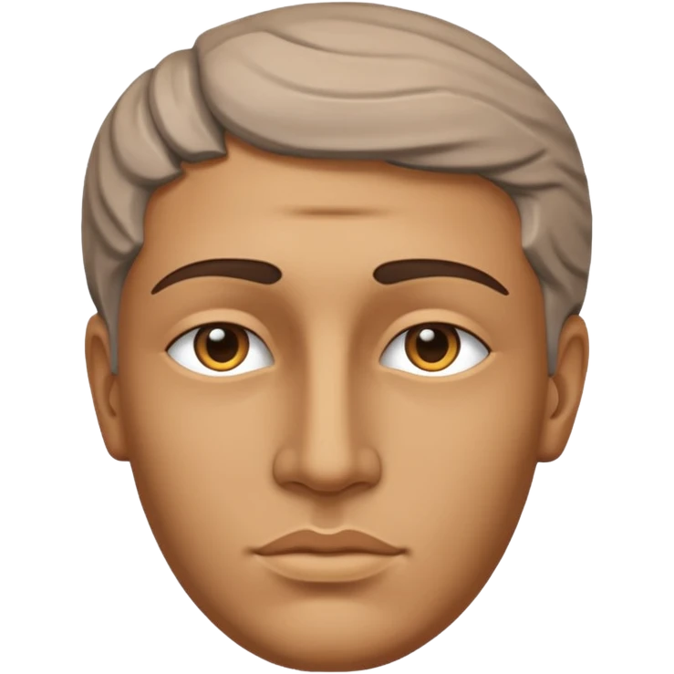 half face sculpture, part of the stone, david statue emoji