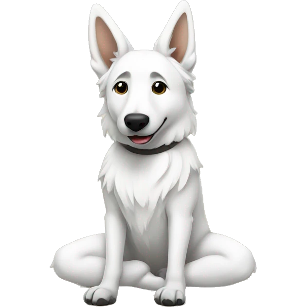 White shepherd doing yoga  emoji