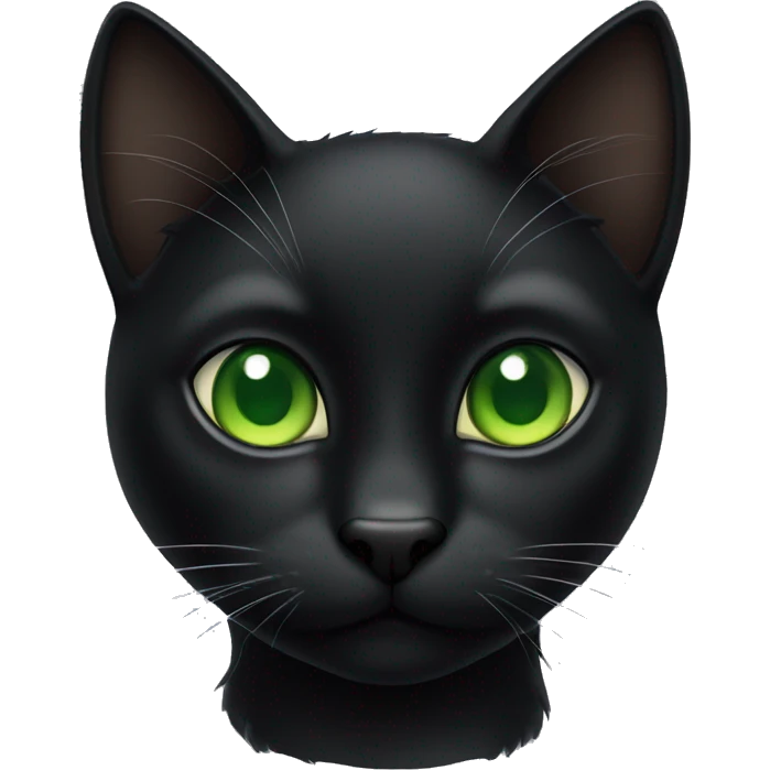 black cat with green eyes emoji
