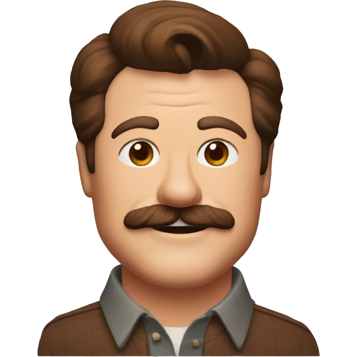 Ron Swanson smiling with a steak emoji