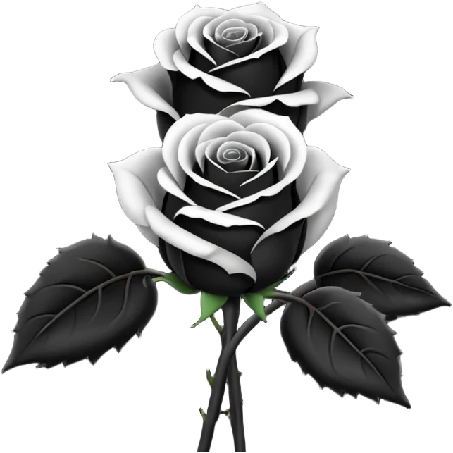 black rose in a bouquet emoji emoji