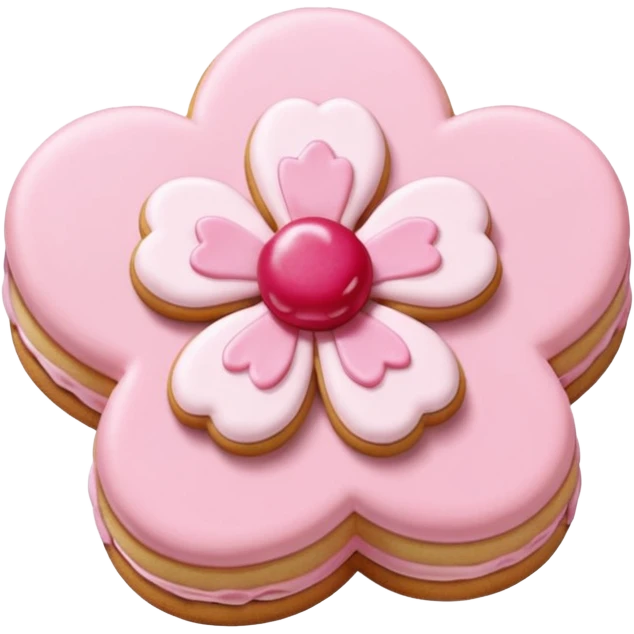 A Cherry blossom shaped cookie emoji