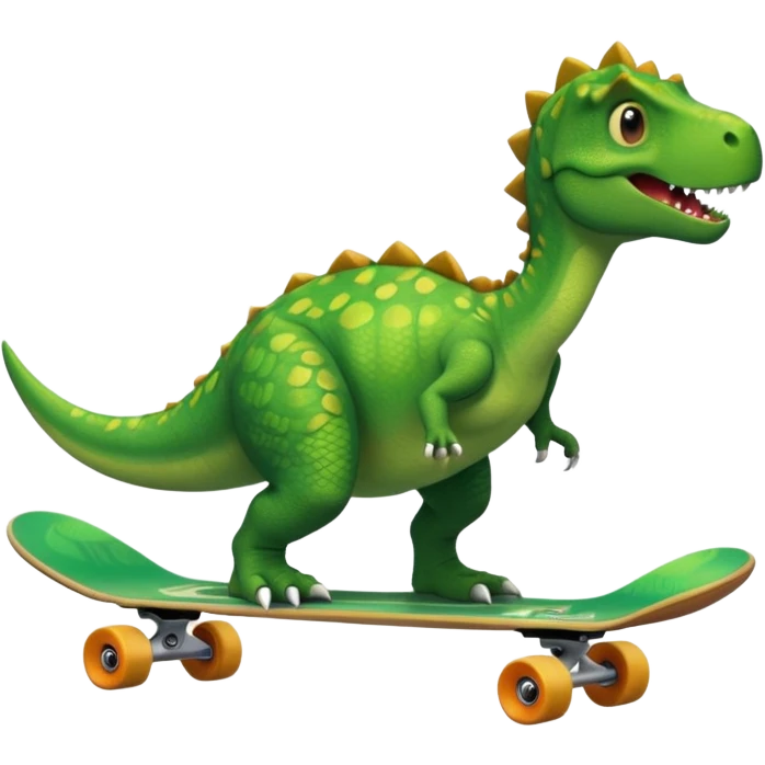 Dinosaur on a skateboard emoji