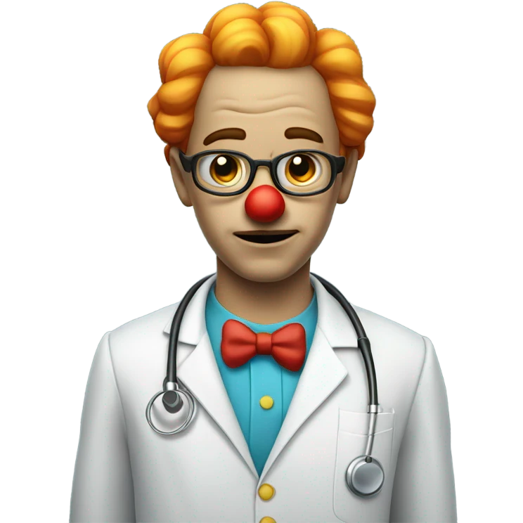 young doctor clown thumbs down emoji