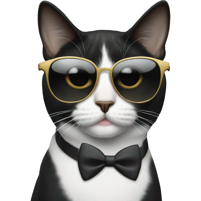 tuxedo cat wearing sunglasses  emoji