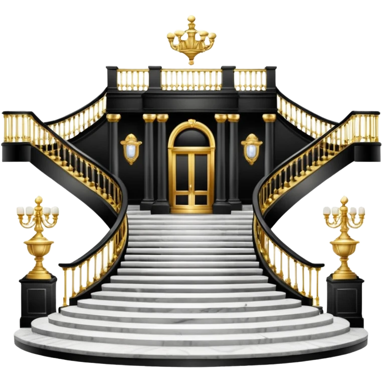Black and white marble mansion aesthetics with shiny gold accents emoji