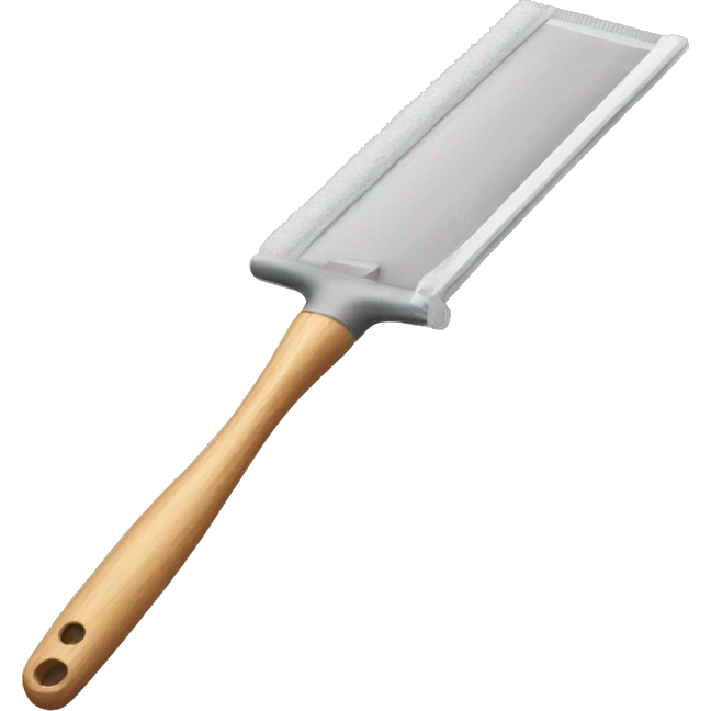 squeegee with long wooden handle emoji