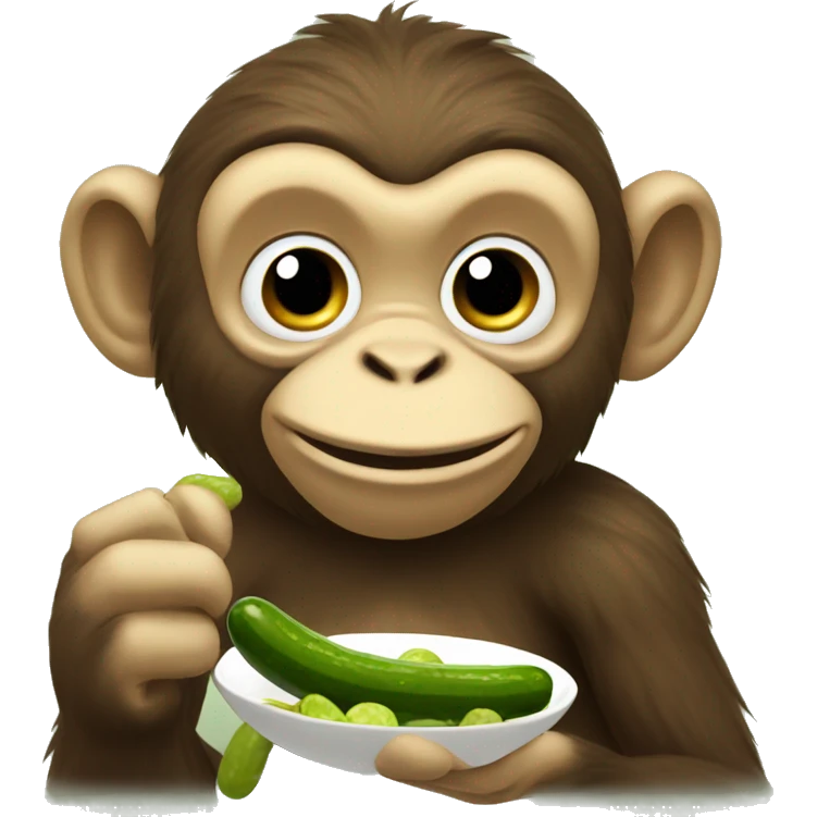 Monkey eating pickles emoji
