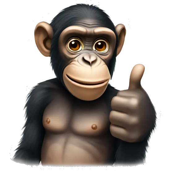 Chimp giving thumbs up  emoji