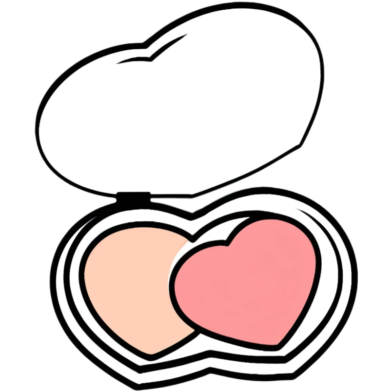 Heart-shaped blusher compact makeup emoji