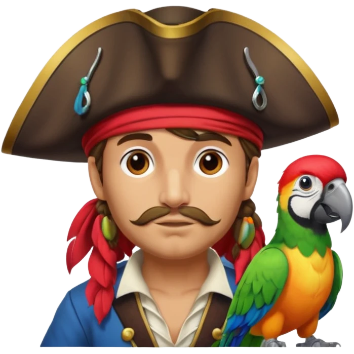pirate and parrot emoji