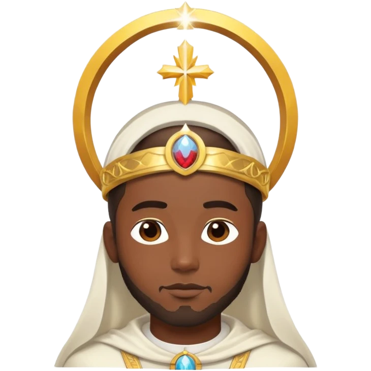 Black Male with a Saint halo above his head.  emoji