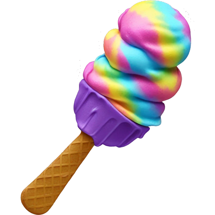 Tie dye ice cream scoop  emoji
