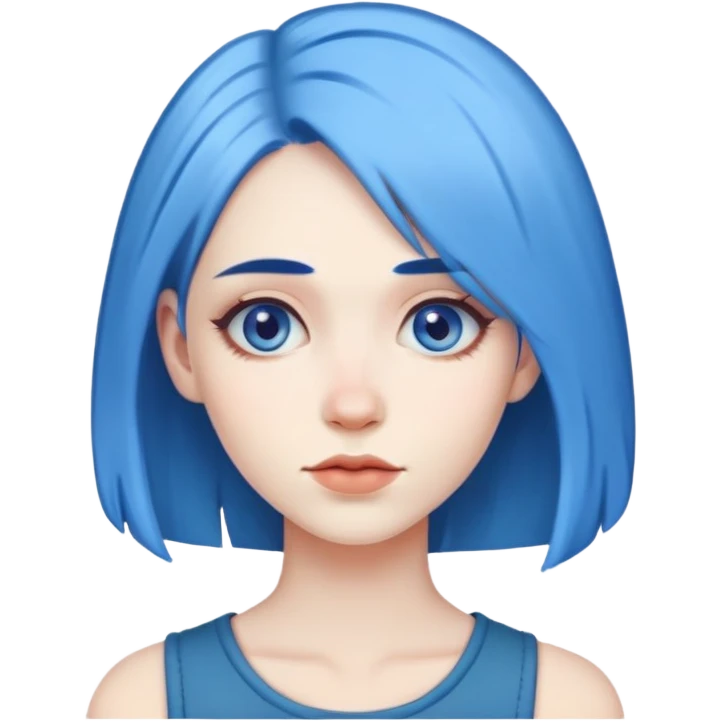 woman with blue hair emoji