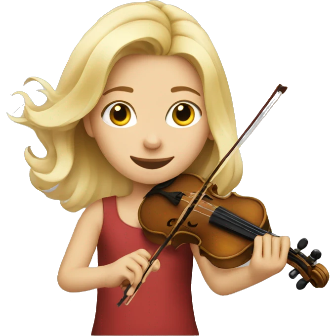 blond girl playing a violin emoji