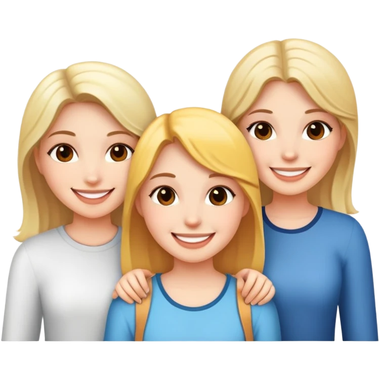 3 girls standing in a group emoji