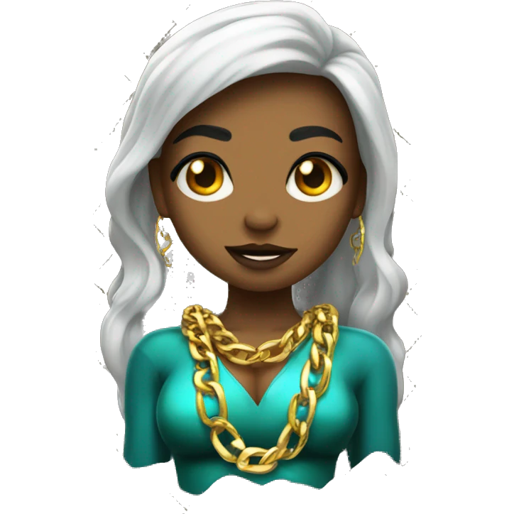 Gangster mermaid with a gold chain  emoji