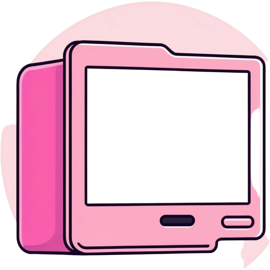 Pink Web browser on a computer emoji