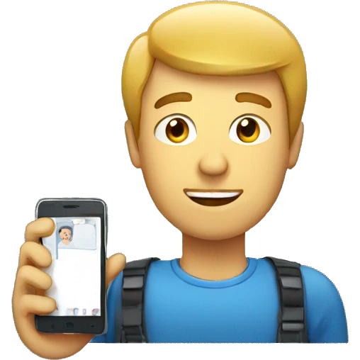man in a cellphone emoji