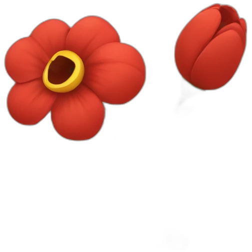 fleur qui sourit pétale rouge emoji