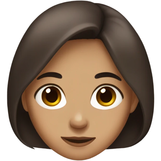 girl with dark brown long hair and brown eyes emoji