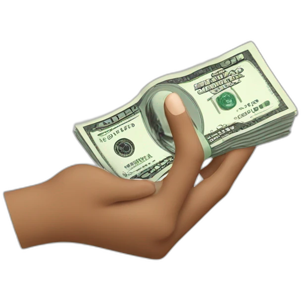 hand holding money emoji