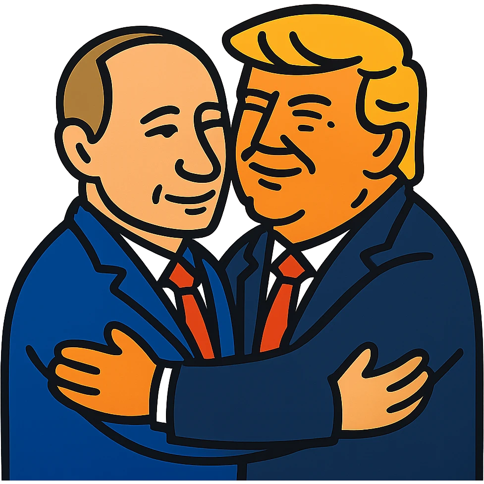 Putin and Trump hugging emoji