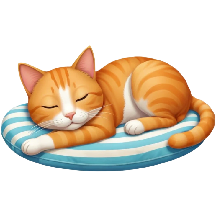 a cat dreaming about beach vacation emoji