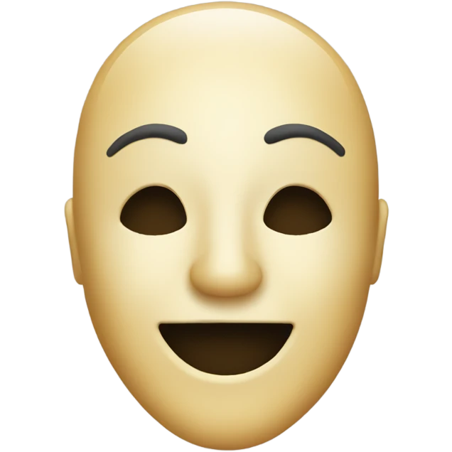 round face happy with a anonymous mask on him  emoji
