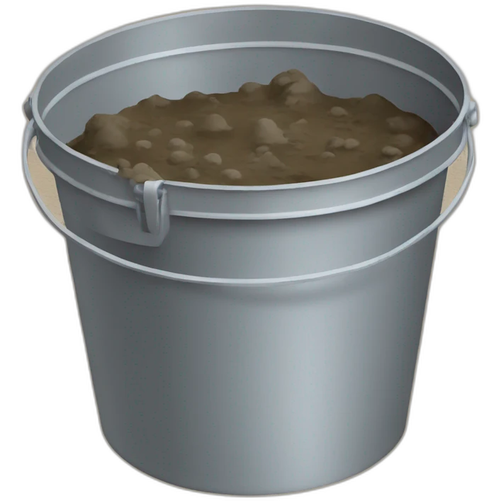 A bucket filled with small lumps of mud  emoji