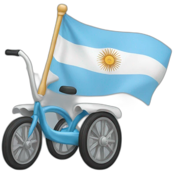 Silla de ruedas con bandera argentina de fondo emoji