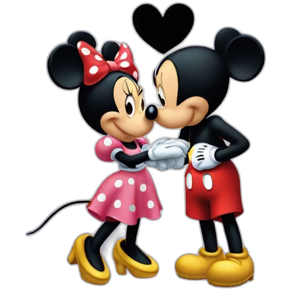 Minnie mickey kiss emoji