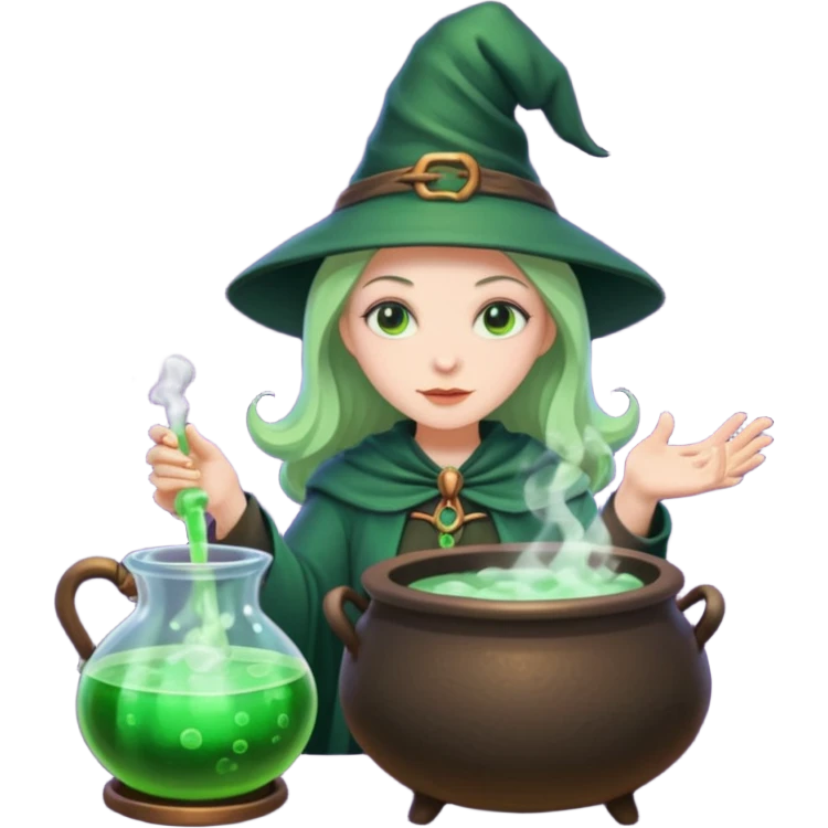 green witch cooking potion emoji