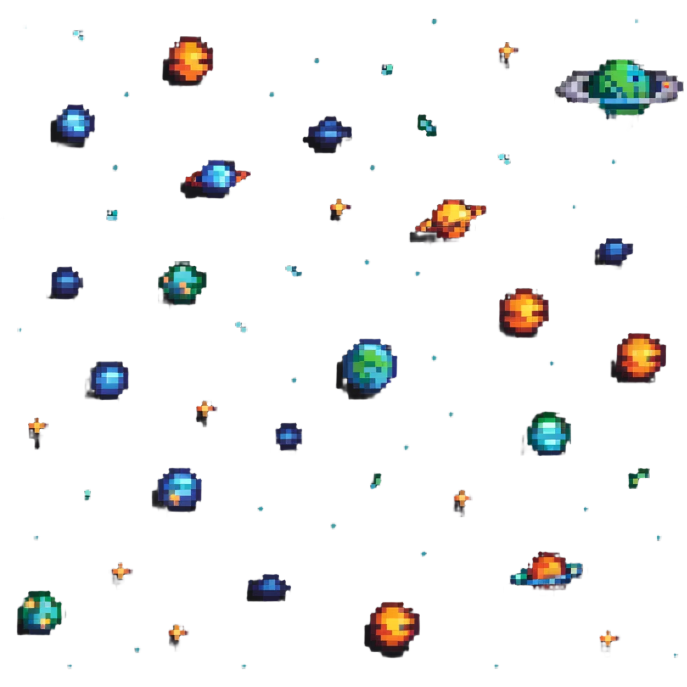 space galaxy with planets and stars emoji