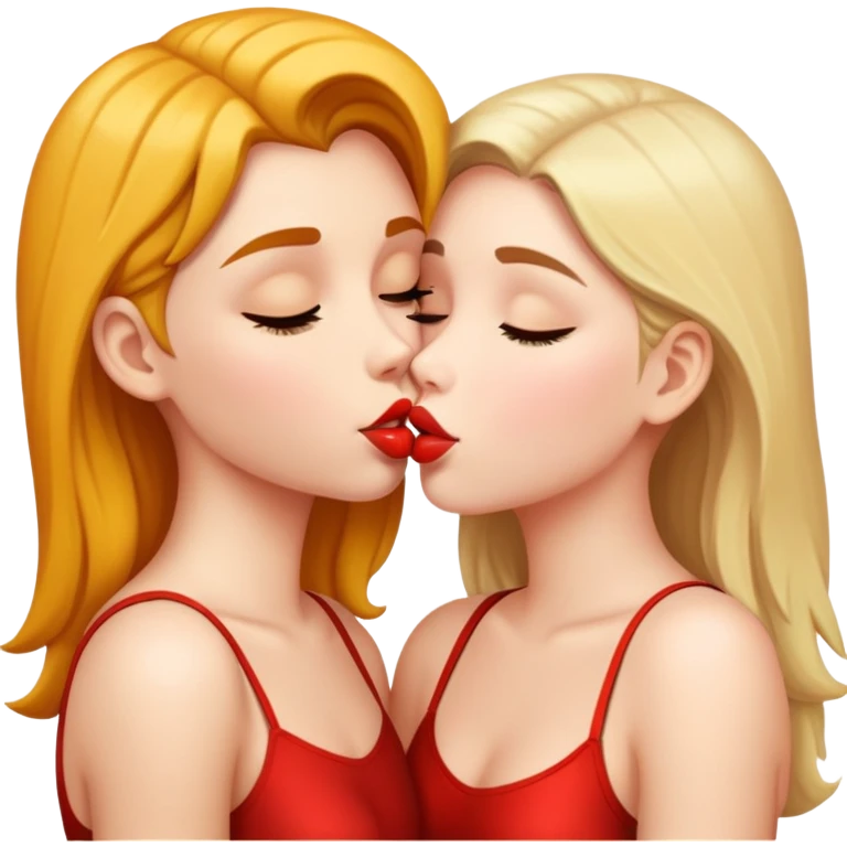 Two girls kissing emoji