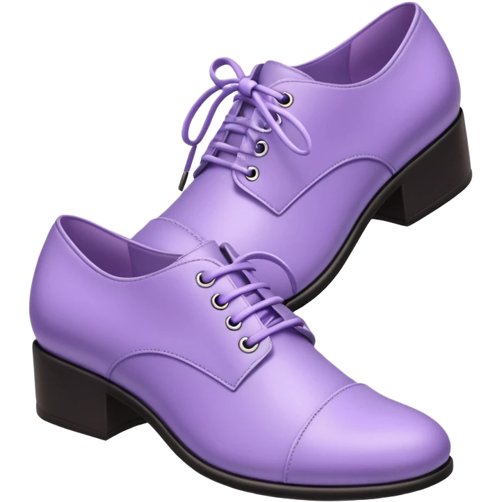 A 3D cartoon lavender-purple Formal shoes with soft texture, lace-up detail, and smooth reflections, isolated on plain background, Memoji-style. emoji