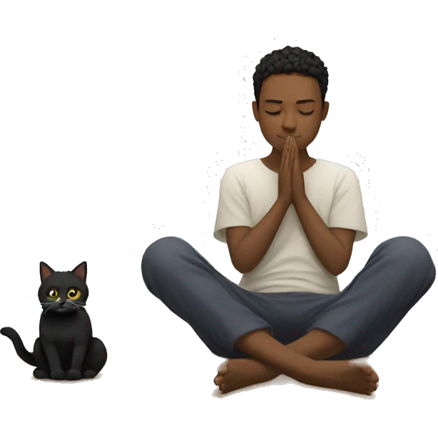 meditando com um gato  emoji