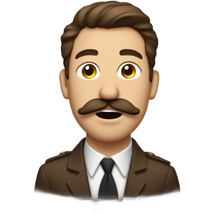 Brown haired guy with a mustache eyes rolling back board blowing air out of his mouth emoji