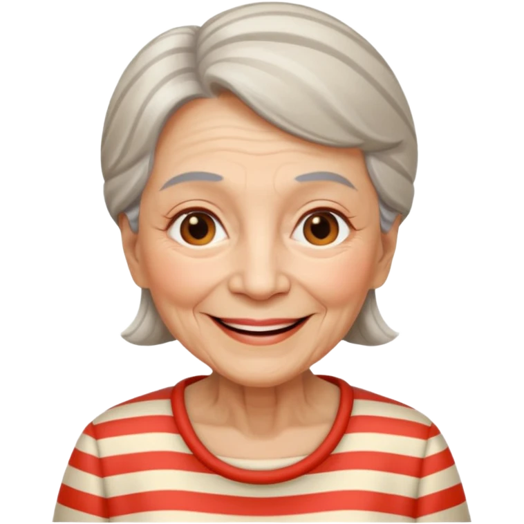 elderly woman with striped clothes emoji