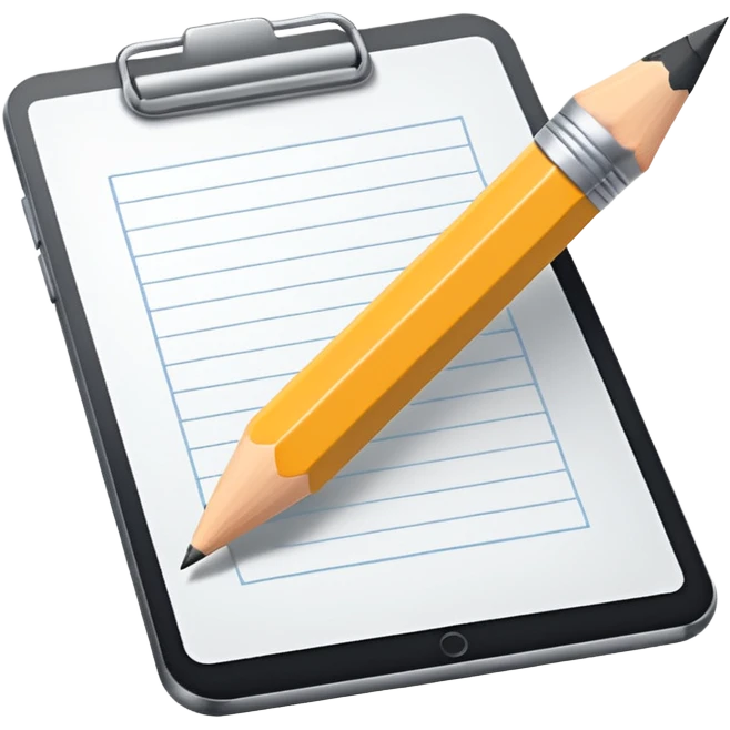 Minimalistic flat vector icon, iOS style, thin black contour on white background. Pencil with sketch lines on paper. No text, no shadows. emoji