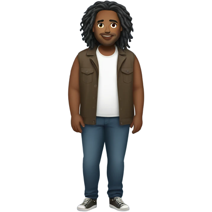 plus size man with locs full body emoji