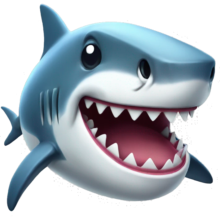 a happy shark emoji