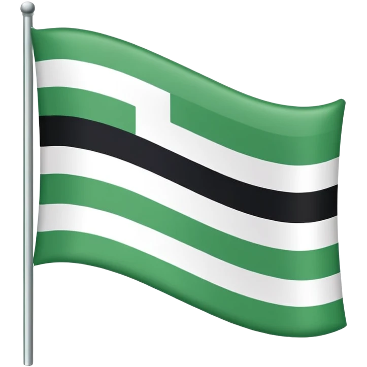 I want a flag as a emoji its made by three colours white green and black 🤍💚🖤its like that colours emoji
