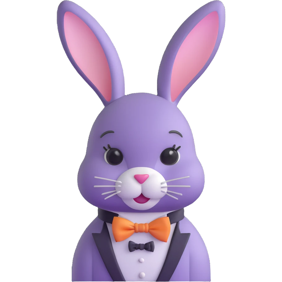 cute Easter bunny with fancy bow tie emoji
