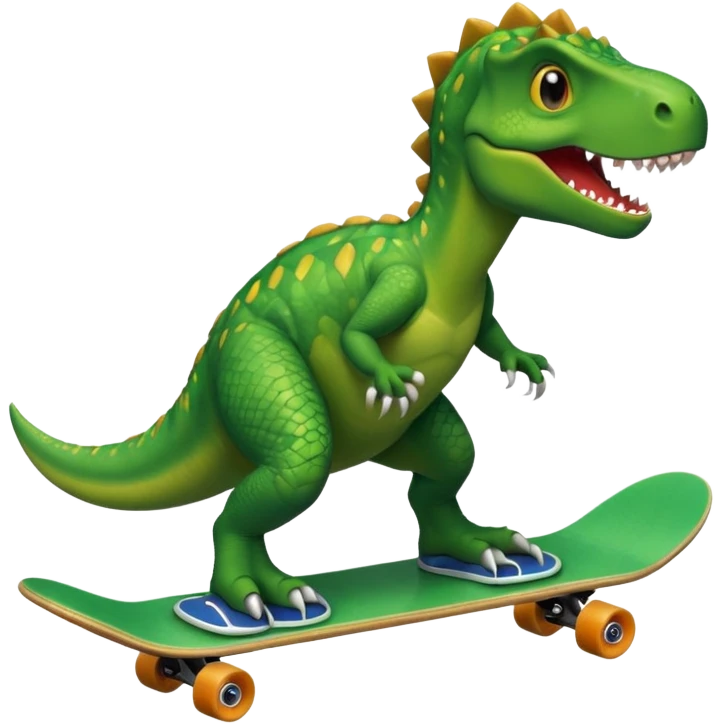 Dinosaur on a skateboard emoji
