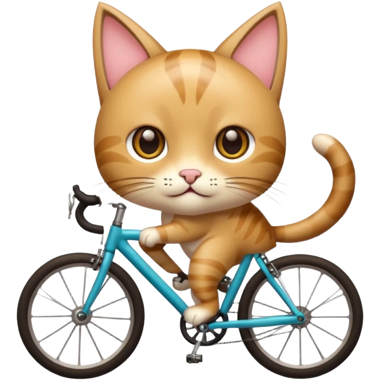 Eine Katze auf einem rennrad kawaii  emoji