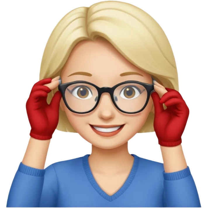 A woman putting on glasses emoji