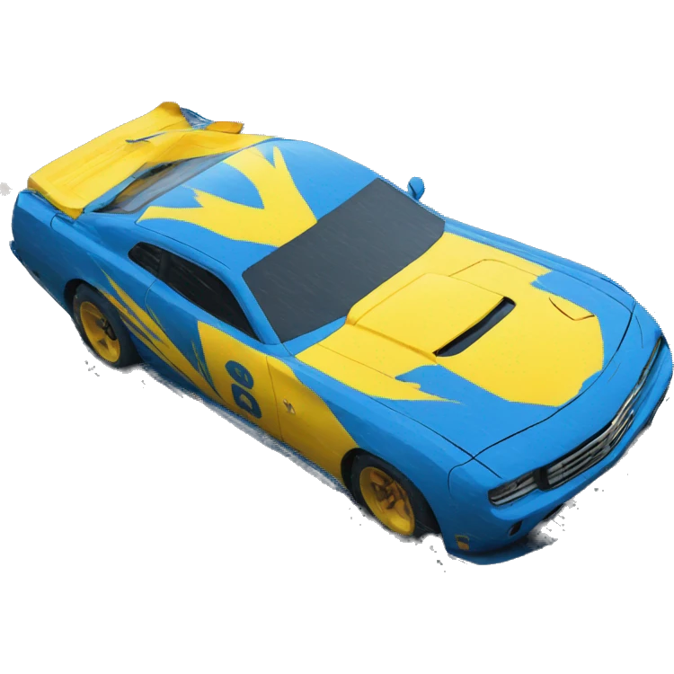 blue amd yellow thunder storms representing mcqueen and sally emoji
