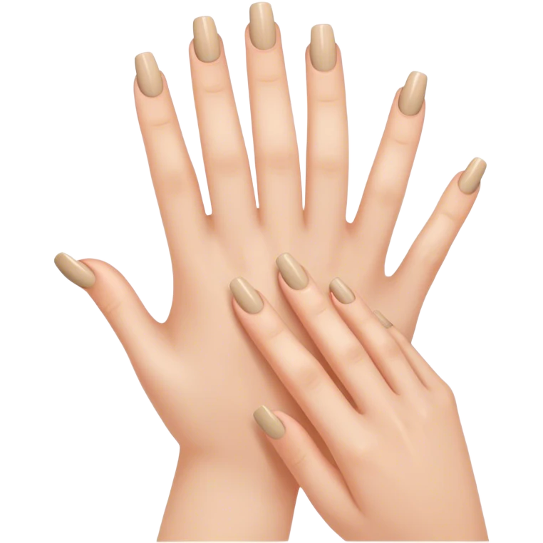 beautiful female hands with beige manicure emoji