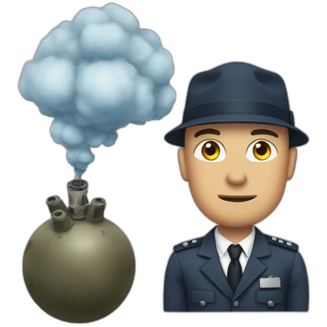 Oppenheimer with bomb emoji